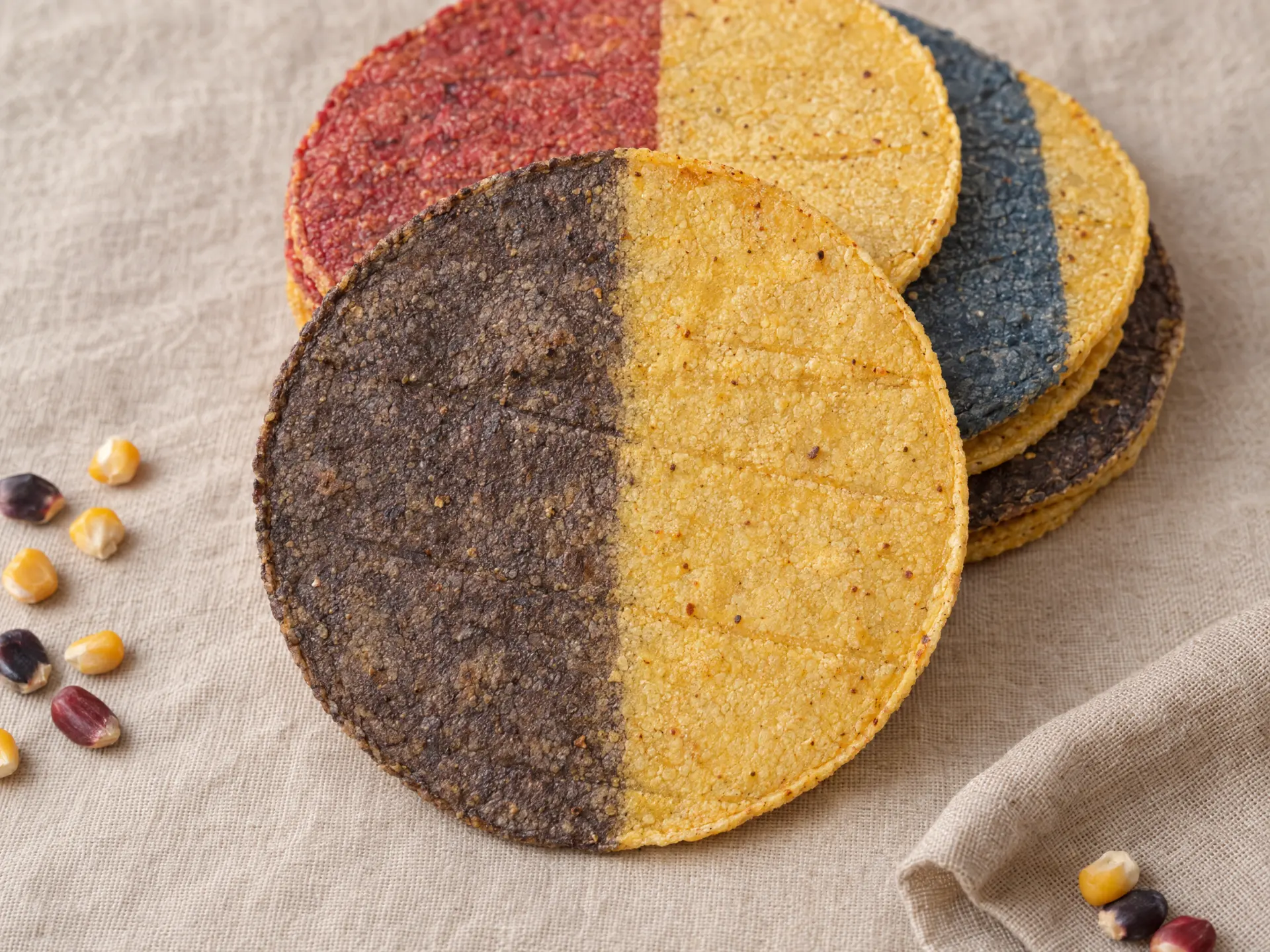 Tortillas bicolor — detalle