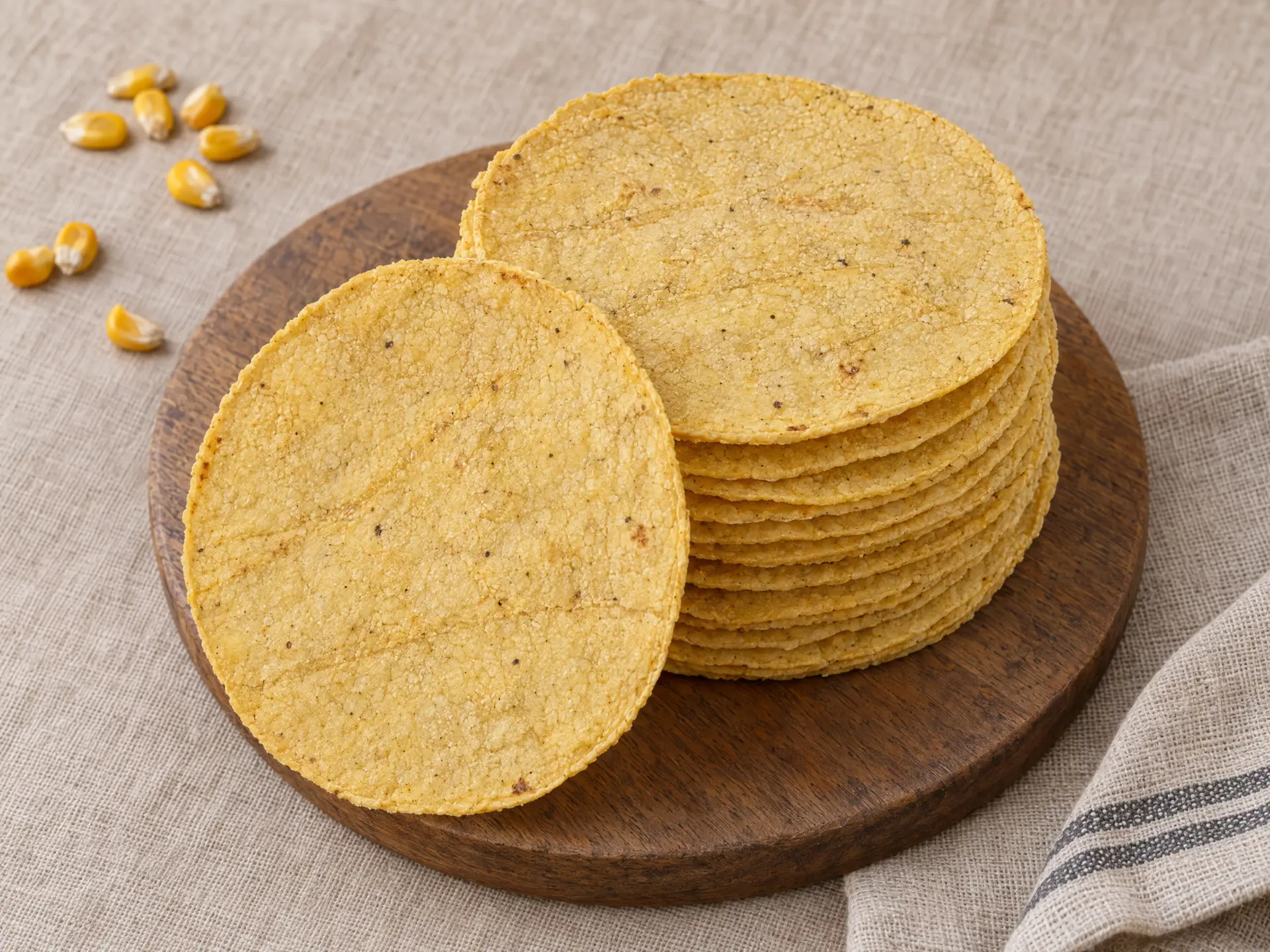 Tortillas de maíz criollo amarillo — detalle